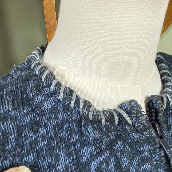 Heirloom Collectibles Sz L Vtg 90s Christmas Holiday Knit Zip Cardigan Sweater - Picture 11 of 16